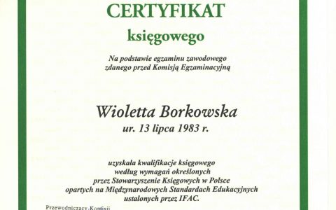certyfikat księgowego